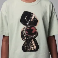 Nike Jordan Big детские Ring Stack футболка цвет зеленый