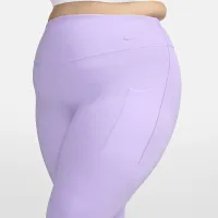 Nike Universa женская Medium-Support С высокой Талией 7/8 лосины с карманами(большие размеры) цвет фиолетовый