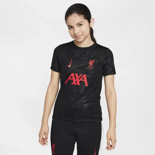 Liverpool FC Academy Pro Third Big детские Nike Dri-FIT Soccer Pre-Match Top цвет черный