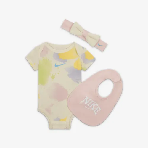 Nike пов'язка на голову, Bib and Bodysuit Box комплект Baby 3-Piece Box комплект колір білий