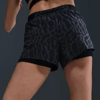 Nike Swift жіноча Dri-FIT Mid-Rise 2-in-1 Printed Running шорти колір чорний