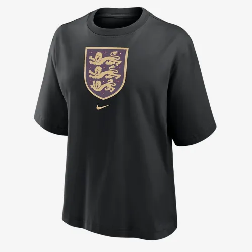 England женская Nike Soccer Boxy футболка цвет черный
