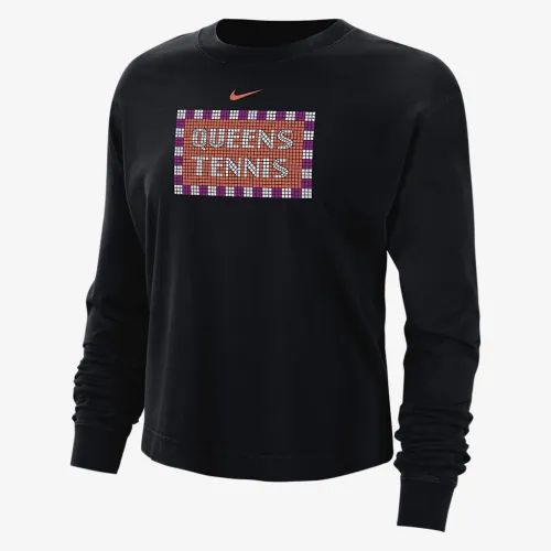 Nike жіноча Tennis Boxy Long-Sleeve футболка колір чорний