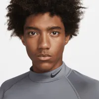 Nike Pro мужские Dri-FIT Warm Long-Sleeve Fitness Mock цвет серый