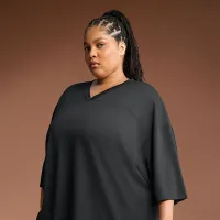 NikeSKIMS Airy жіноча оверсайз V-Neck футболка колір чорний