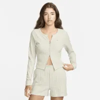 Nike Sportswear Chill Rib женская Slim Full-Zip Cardigan цвет коричневый