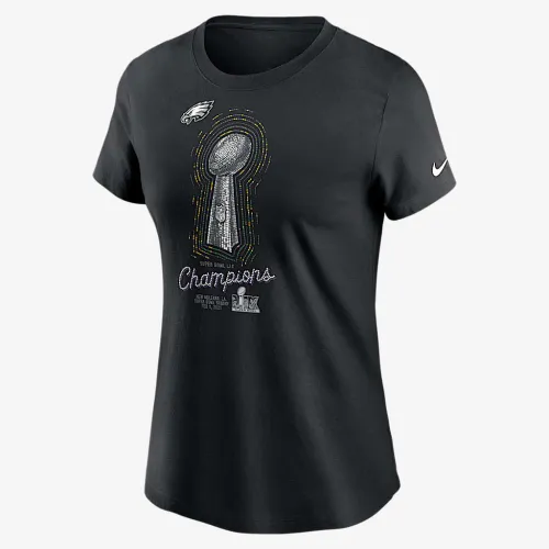 Philadelphia Eagles Super Bowl LIX Champions Lombardi Trophy женская Nike NFL футболка цвет черный