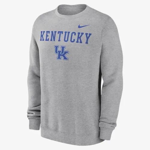 Kentucky Wildcats Primetime Primary Stack мужские Nike College Pullover Crew цвет серый