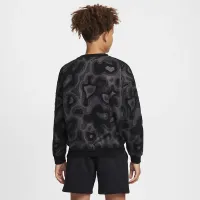 Nike Sportswear Big дитячі оверсайз Fleece Crew-Neck світшот колір чорний