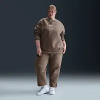 Nike Sportswear Phoenix Fleece женская оверсайз Graphic Crew-Neck свитшот (большие размеры) цвет коричневый