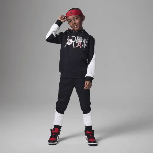 Nike Jordan Big дитячі Pullover Толстовка з капюшоном and Pants комплект колір чорний