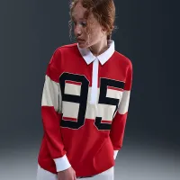 Nike Sportswear жіноча Long-Sleeve Graphic Polo Top колір червоний
