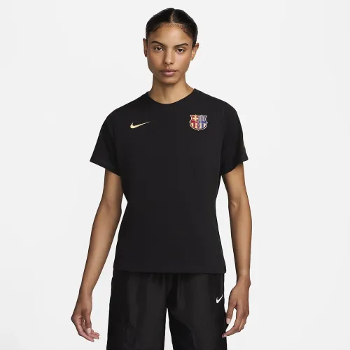 FC Barcelona Travel Nike Soccer Short-Sleeve Top цвет черный