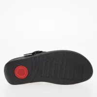 Japonki FitFlop Lulu Coveколір червоний-Buckle Raw-Edge Leather Toe-Thongs HG9-001 - Чорні
