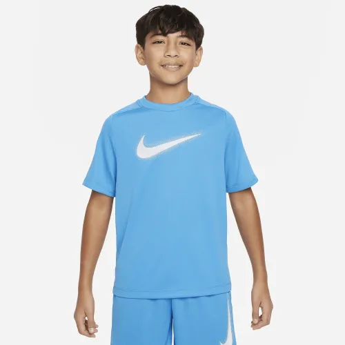 Nike Multi Big детские (для мальчиков) Dri-FIT Graphic тренировочные Top синий
