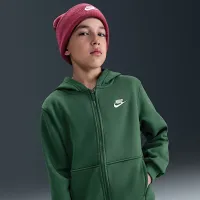 Nike Sportswear Club Fleece Big детские Full-Zip Толстовка с капюшоном цвет зеленый