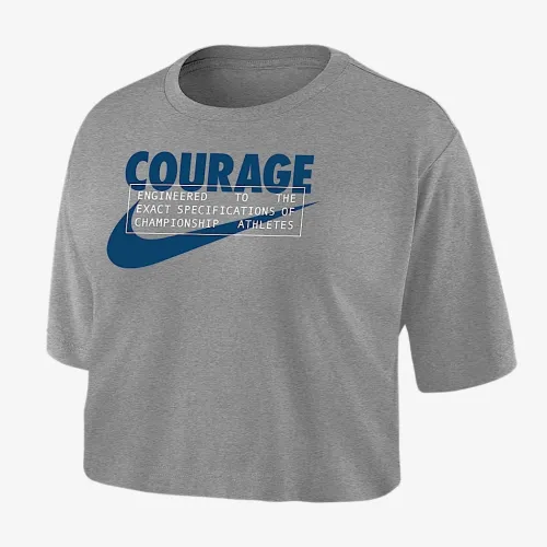 North Carolina Courage женская Nike Dri-FIT Soccer Cropped футболка цвет серый