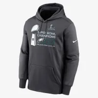 Philadelphia Eagles Super Bowl LIX Champions Trophy Collection Club чоловічі Nike NFL Pullover Толстовка з капюшоном колір сірий