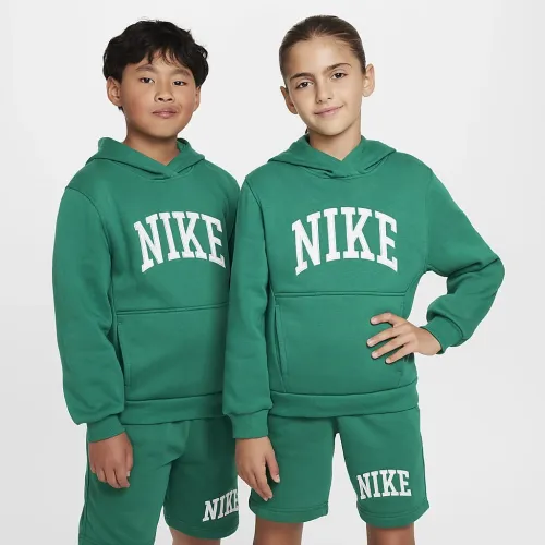 Nike Sportswear Club Fleece Big детские Толстовка с капюшоном цвет зеленый