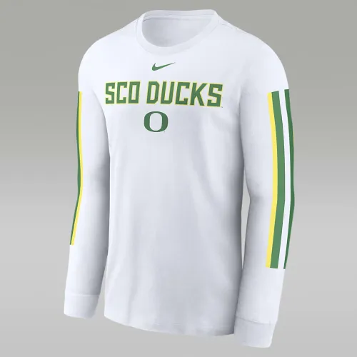 Oregon Ducks Local Spirit Slogan мужские Nike College Long-Sleeve футболка цвет белый