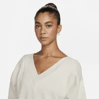 Nike Sportswear Phoenix Fleece женская оверсайз V-Neck свитшот цвет коричневый