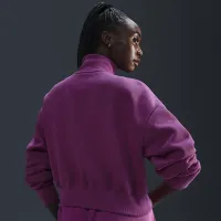Nike Sportswear Phoenix Fleece женская 1/2-Zip Cropped свитшот цвет фиолетовый