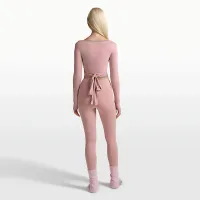 NikeSKIMS Stretch Knit женская Long-Sleeve Wrap Top цвет красный