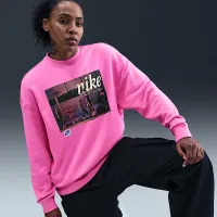 Nike Club Fleece женская Loose Crew Pink