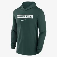 Michigan State Spartans Sideline чоловічі Nike Dri-FIT College Long-Sleeve Hooded Top колір зелений