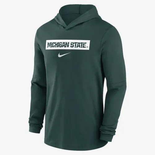 Michigan State Spartans Sideline чоловічі Nike Dri-FIT College Long-Sleeve Hooded Top колір зелений