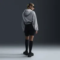 Nike Sportswear женская оверсайз Cropped French Terry Pullover Толстовка с капюшоном цвет серый