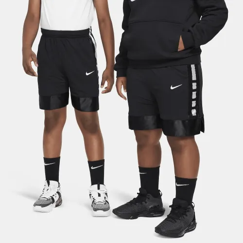 Nike Dri-FIT Elite 23 Big детские (для мальчиков) баскетбольные шорты (Extended Size) цвет черный