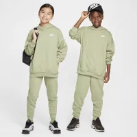 Nike Sportswear Club Fleece Big детские оверсайз Pullover Толстовка с капюшоном цвет зеленый