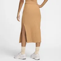 Nike Sportswear Chill Rib женская Slim Midi юбка цвет коричневый