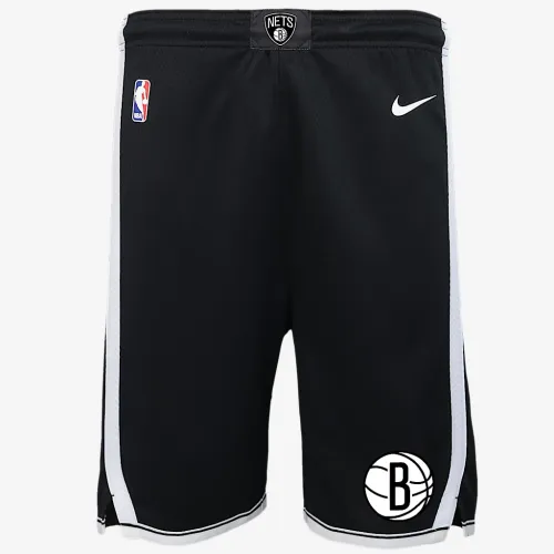 Brooklyn Nets Icon Edition Big детские Nike Dri-FIT NBA Swingman шорты цвет черный