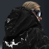 Nike Sportswear Windpuffer женская Therma-FIT Loose Hooded Shine Parka цвет черный