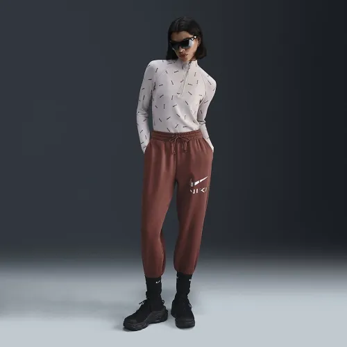 Nike Sportswear Phoenix Fleece женская С высокой Талией оверсайз Pants цвет коричневый