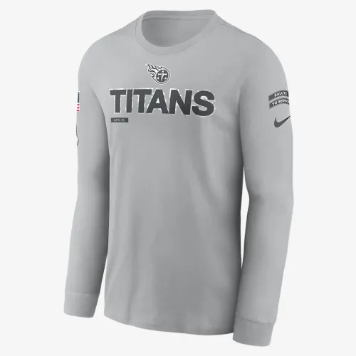 Tennessee Titans Salute to Service Mascot Edge Legend чоловічі Nike NFL Long-Sleeve футболка колір сірий