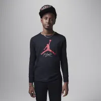 Nike Jordan Big детские Baseline Flight Long Sleeve футболка цвет черный