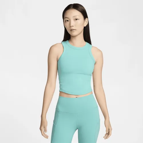 Nike One Fitted жіноча Dri-FIT Cropped Tank Top колір зелений