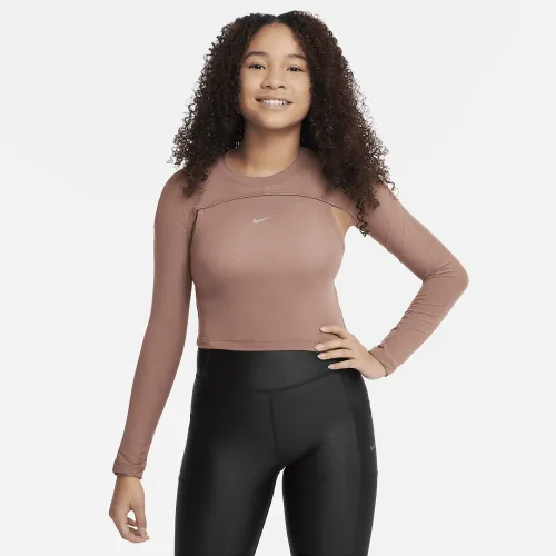 Nike Girls' Dri-FIT Long-Sleeve Top цвет фиолетовый