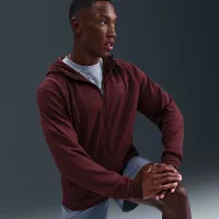 Nike Primary Fleece чоловічі Dri-FIT UV Full-Zip Performance Толстовка з капюшоном колір червоний