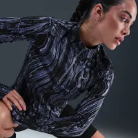 Nike Swift жіноча Dri-FIT UV 1/2-Zip Printed Running Top блакитний