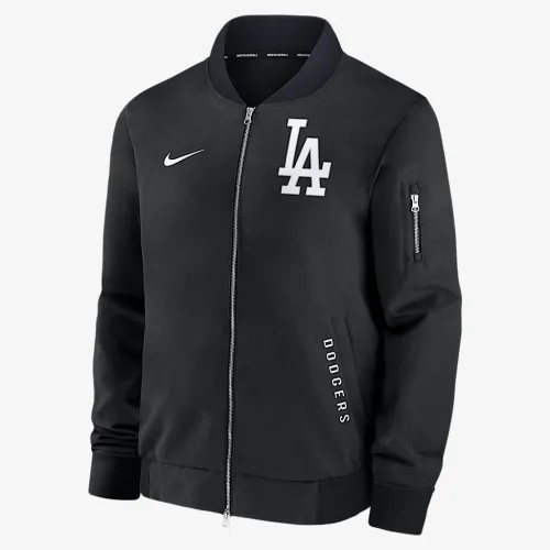 Los Angeles Dodgers Authentic Collection Dugout чоловічі Nike MLB Full-Zip Bomber Куртка колір чорний