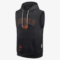 Cincinnati Bengals Sideline мужские Nike Dri-FIT NFL Sleeveless Pullover Толстовка с капюшоном цвет черный