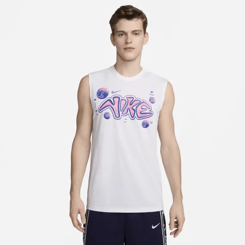 Nike чоловічі Dri-FIT Sleeveless баскетбольні футболка колір білий
