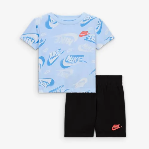 Nike Sportswear Baby On the Move Printed Tee and French Terry шорти комплект колір чорний