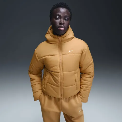 Nike Sportswear Classic Puffer жіноча Therma-FIT Loose Hooded Куртка колір коричневий