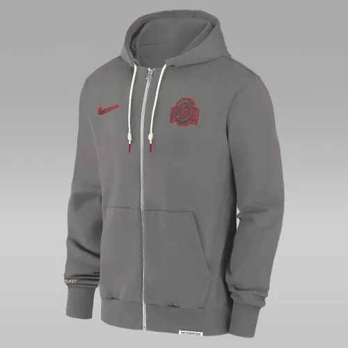 Ohio State Buckeyes Sideline Player чоловічі Nike Dri-FIT College Full-Zip Толстовка з капюшоном колір сірий