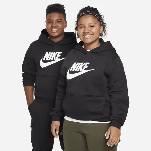Nike Sportswear Club Fleece Big детские Толстовка с капюшоном (Extended Size) цвет черный